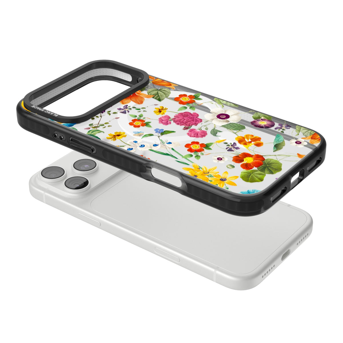 Whimsical Wildflowers iPhone 18 Pro Max Impact Pro Black Phone Case angled