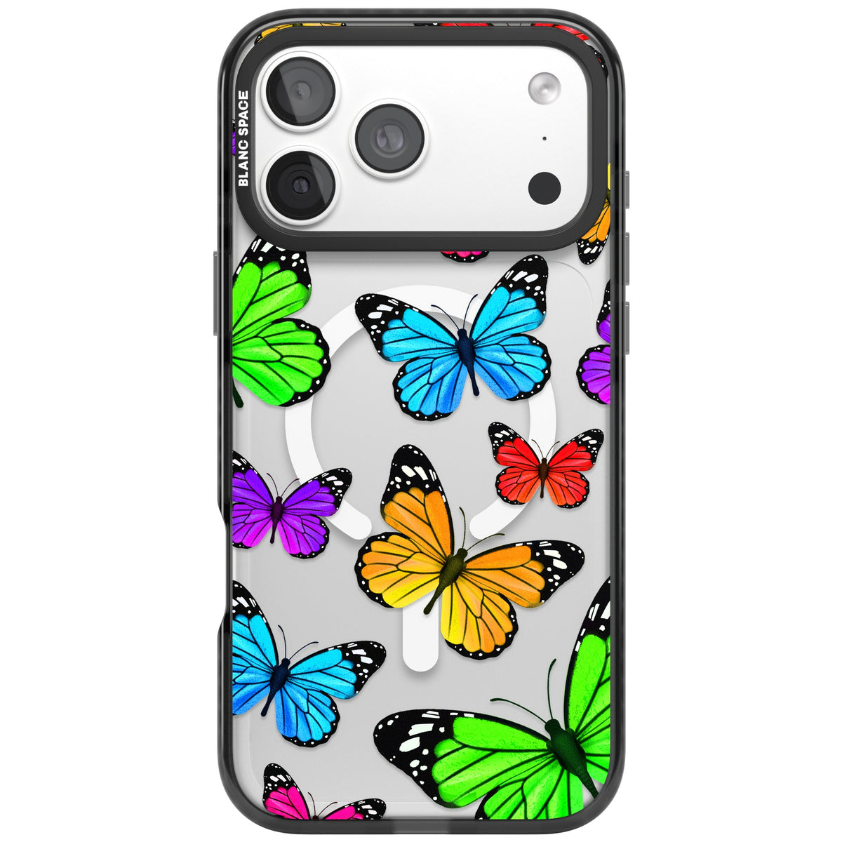 Vibrant Butterflies iPhone 18 Pro Max Impact Pro Black Phone Case front