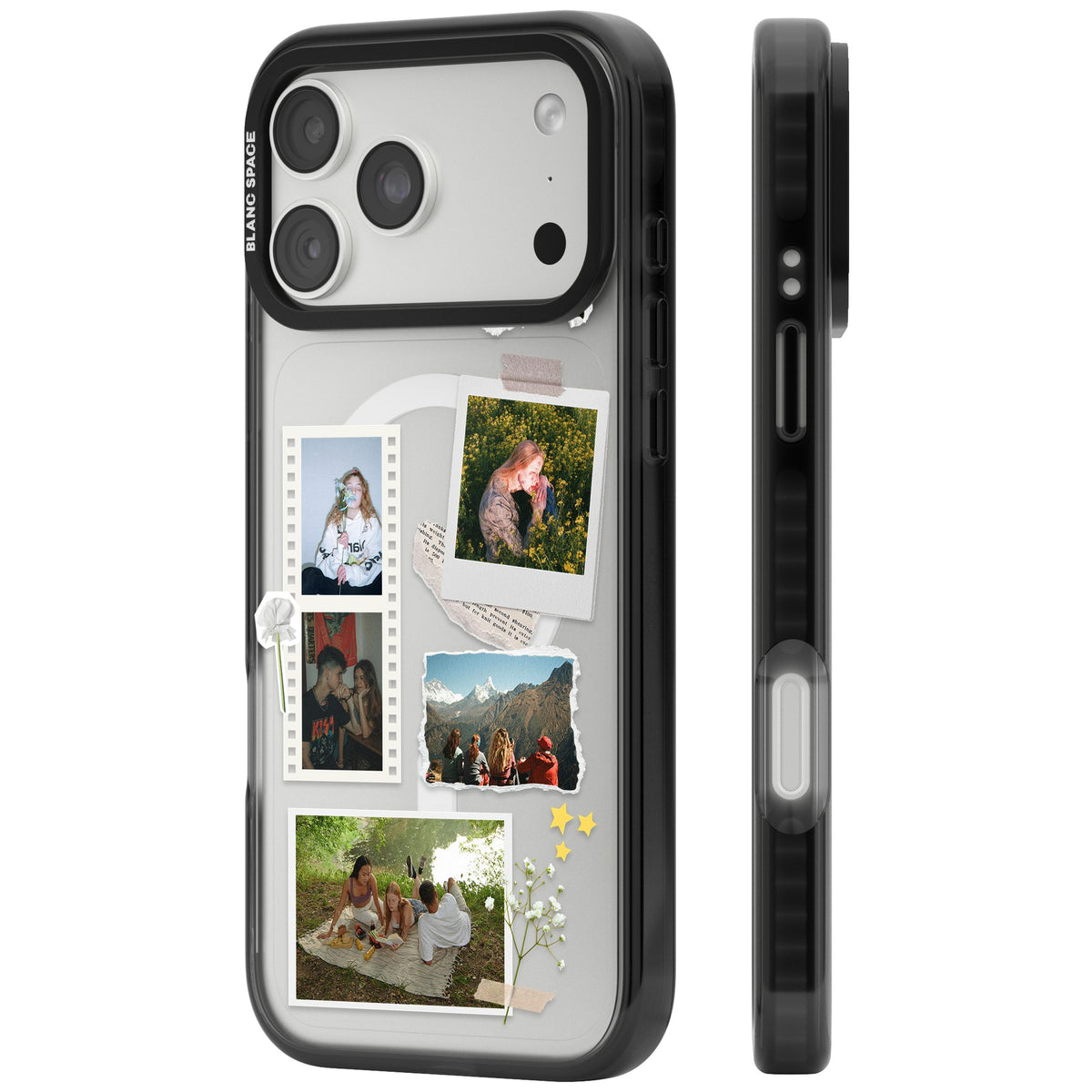 Personalised Scrapbook Instant Photos iPhone 18 Pro Max Impact Pro Black Phone Case side