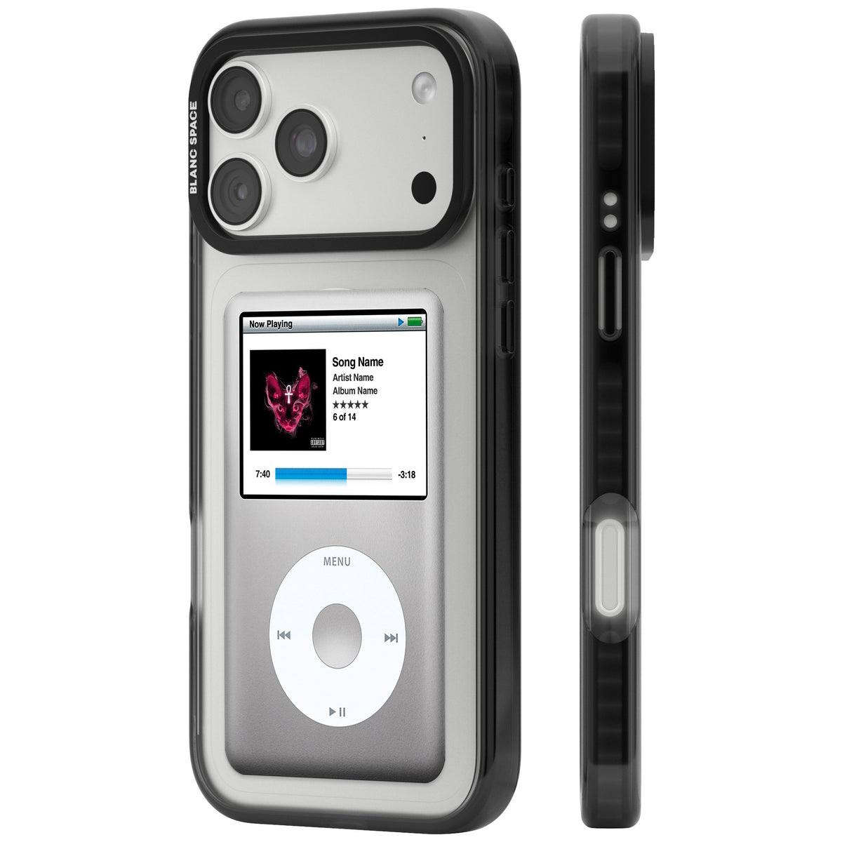 Personalised Classic Ipod iPhone 18 Pro Max Impact Pro Black Phone Case side