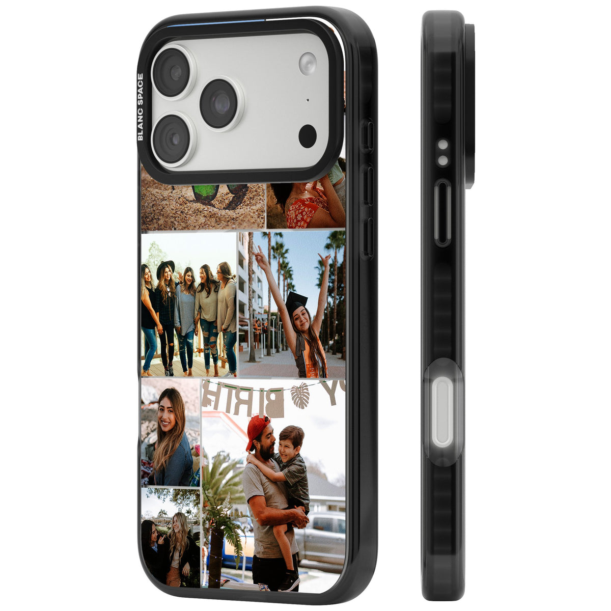 Personalised Photo Grid iPhone 18 Pro Max Impact Pro Black Phone Case side