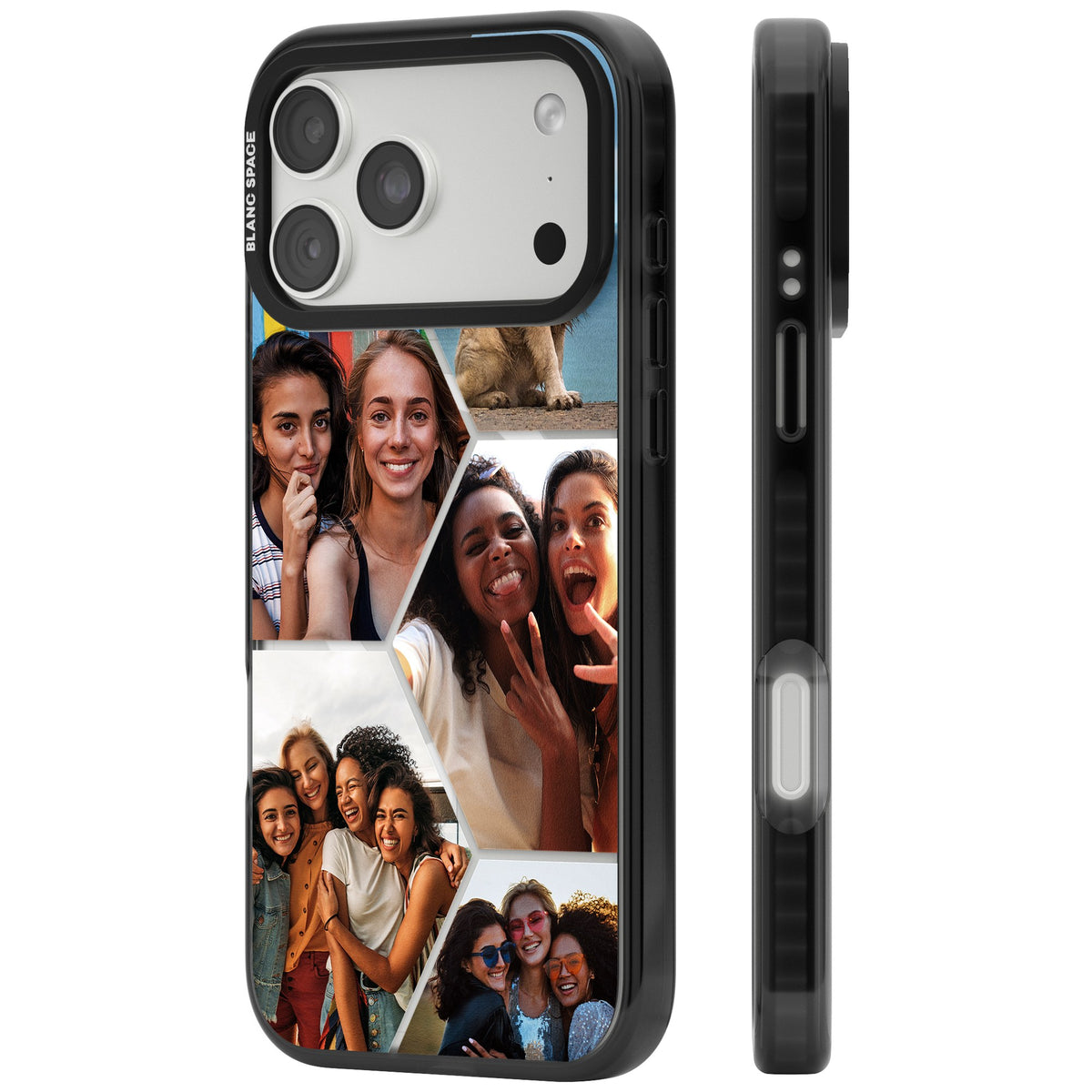 Personalised Beehive Photo Grid iPhone 18 Pro Max Impact Pro Black Phone Case side