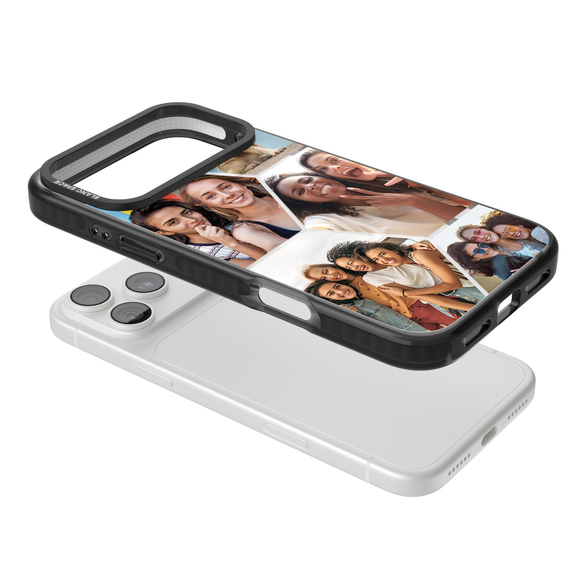 Personalised Beehive Photo Grid iPhone 18 Pro Max Impact Pro Black Phone Case angled
