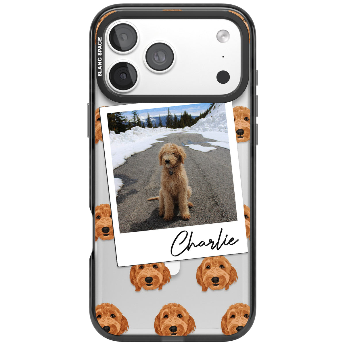Personalised Golden Doodle Dog Photo iPhone 18 Pro Max Impact Pro Black Phone Case front