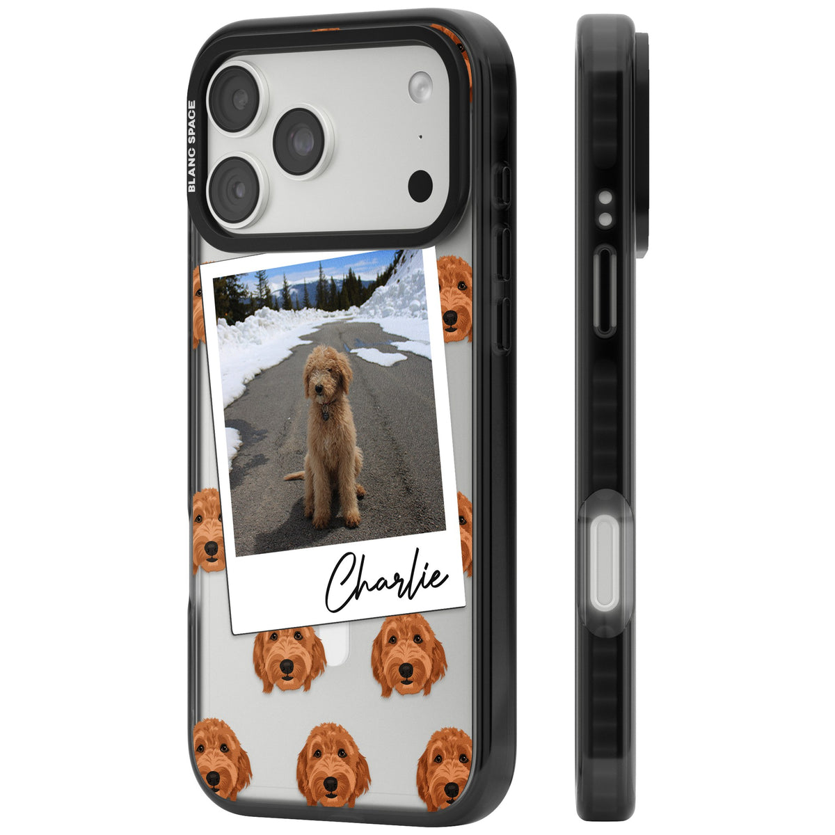 Personalised Golden Doodle Dog Photo iPhone 18 Pro Max Impact Pro Black Phone Case side