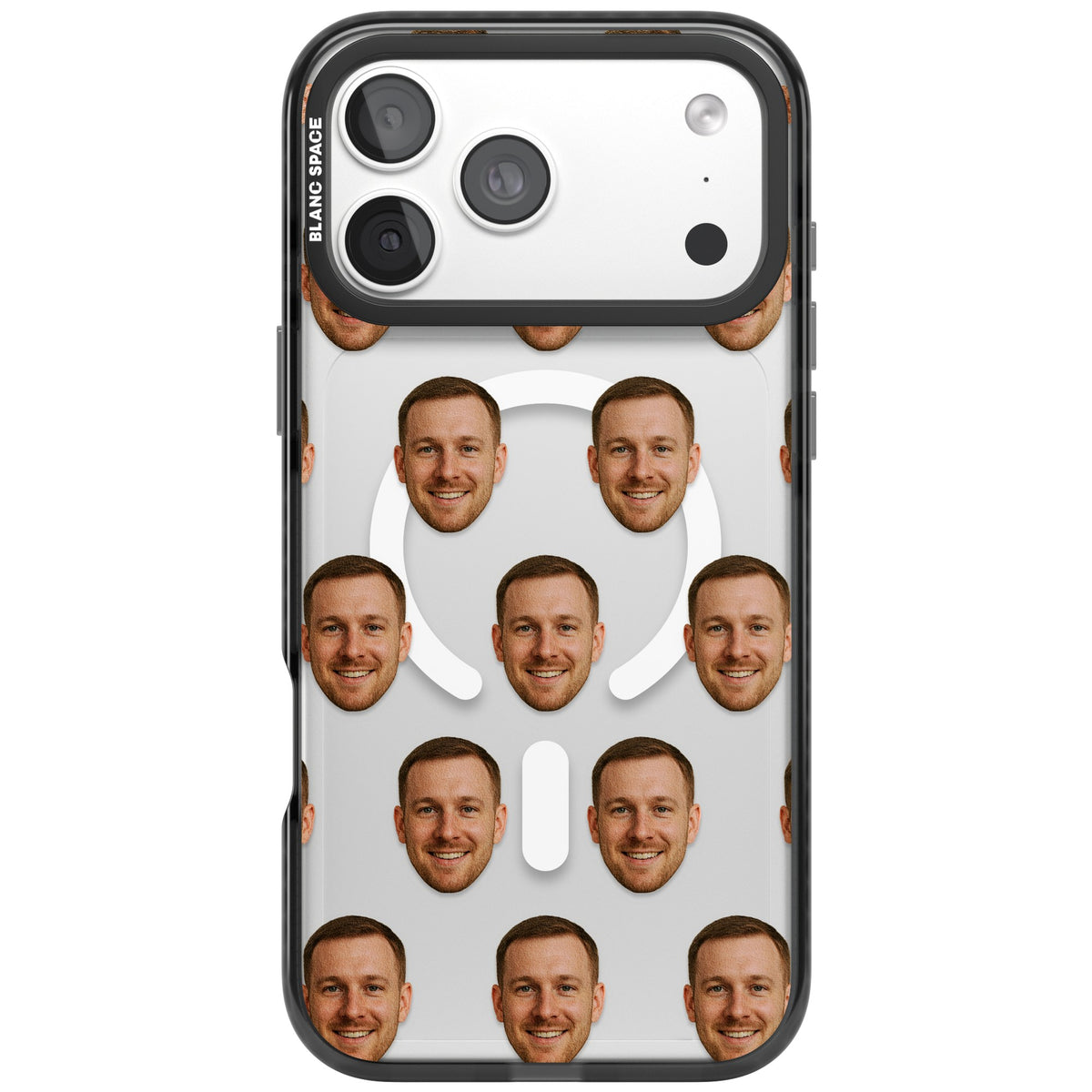 Face Pattern iPhone 18 Pro Max Impact Pro Black Phone Case front