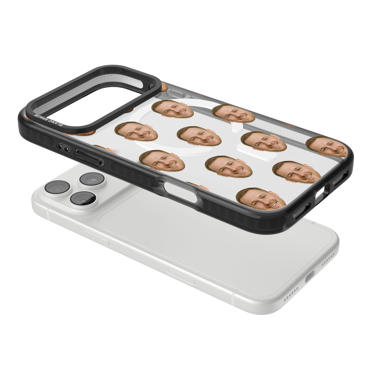 Face Pattern iPhone 18 Pro Max Impact Pro Black Phone Case angled