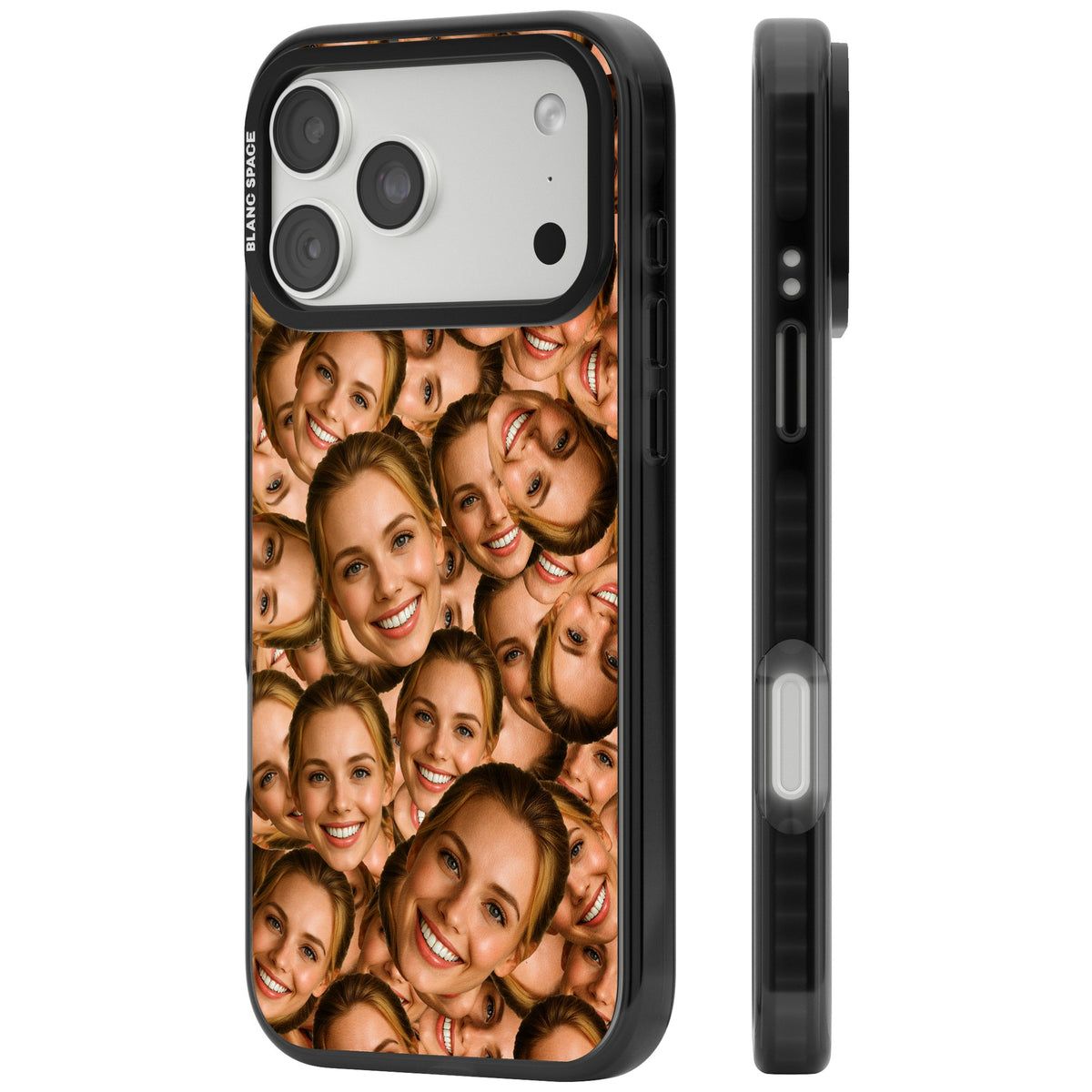 Face Collage iPhone 18 Pro Max Impact Pro Black Phone Case side