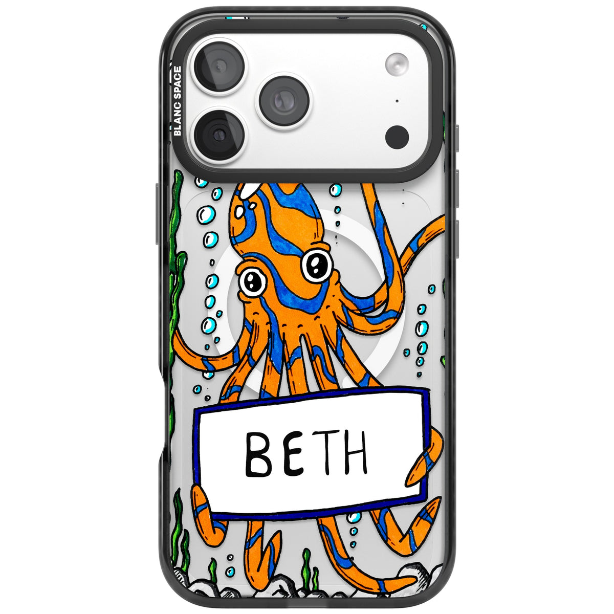 Personalised Octo iPhone 18 Pro Max Impact Pro Black Phone Case front
