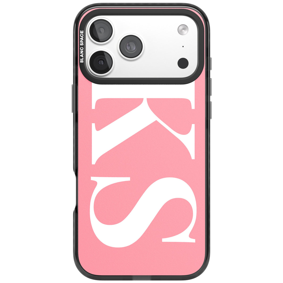 Personalised White & Pink Letters iPhone 18 Pro Max Impact Pro Black Phone Case front