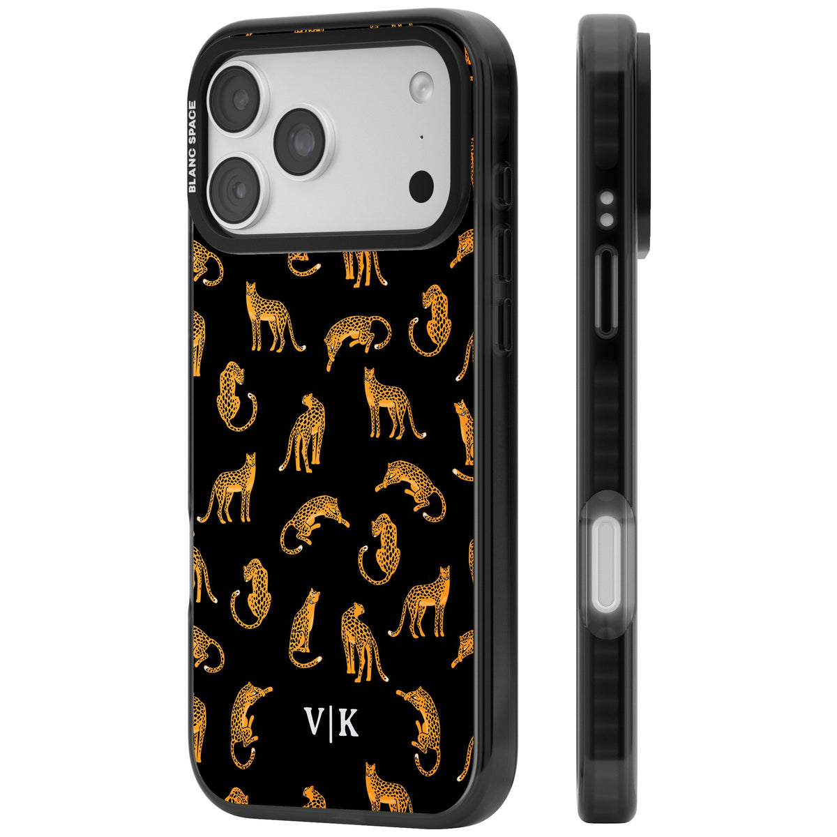 Personalised Safari Cheetahs iPhone 18 Pro Max Impact Pro Black Phone Case side