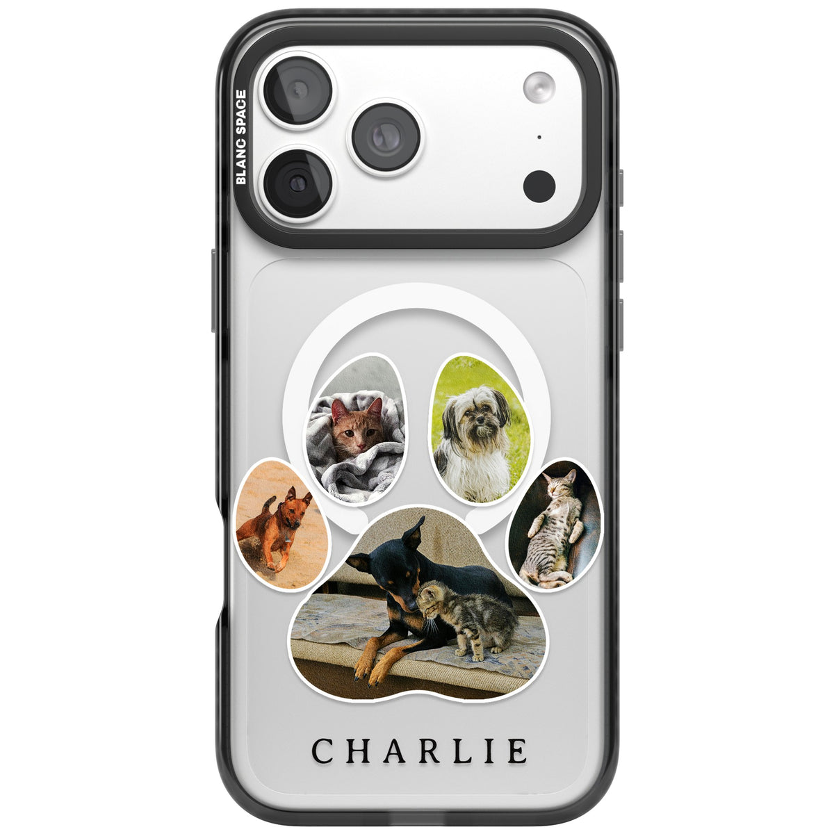 Personalised Paw Print Photos iPhone 18 Pro Max Impact Pro Black Phone Case front
