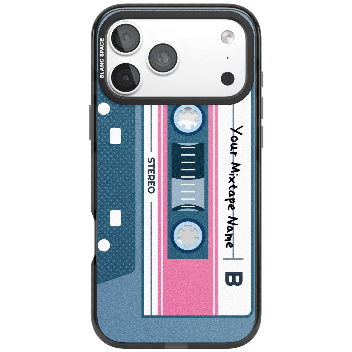 Personalised Retro Cassette Mixtape iPhone 18 Pro Max Impact Pro Black Phone Case front