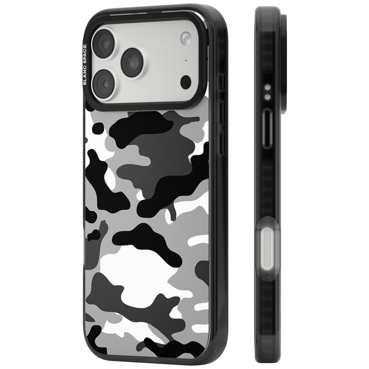 Grey Black Urban Camo iPhone 18 Pro Max Impact Pro Black Phone Case side