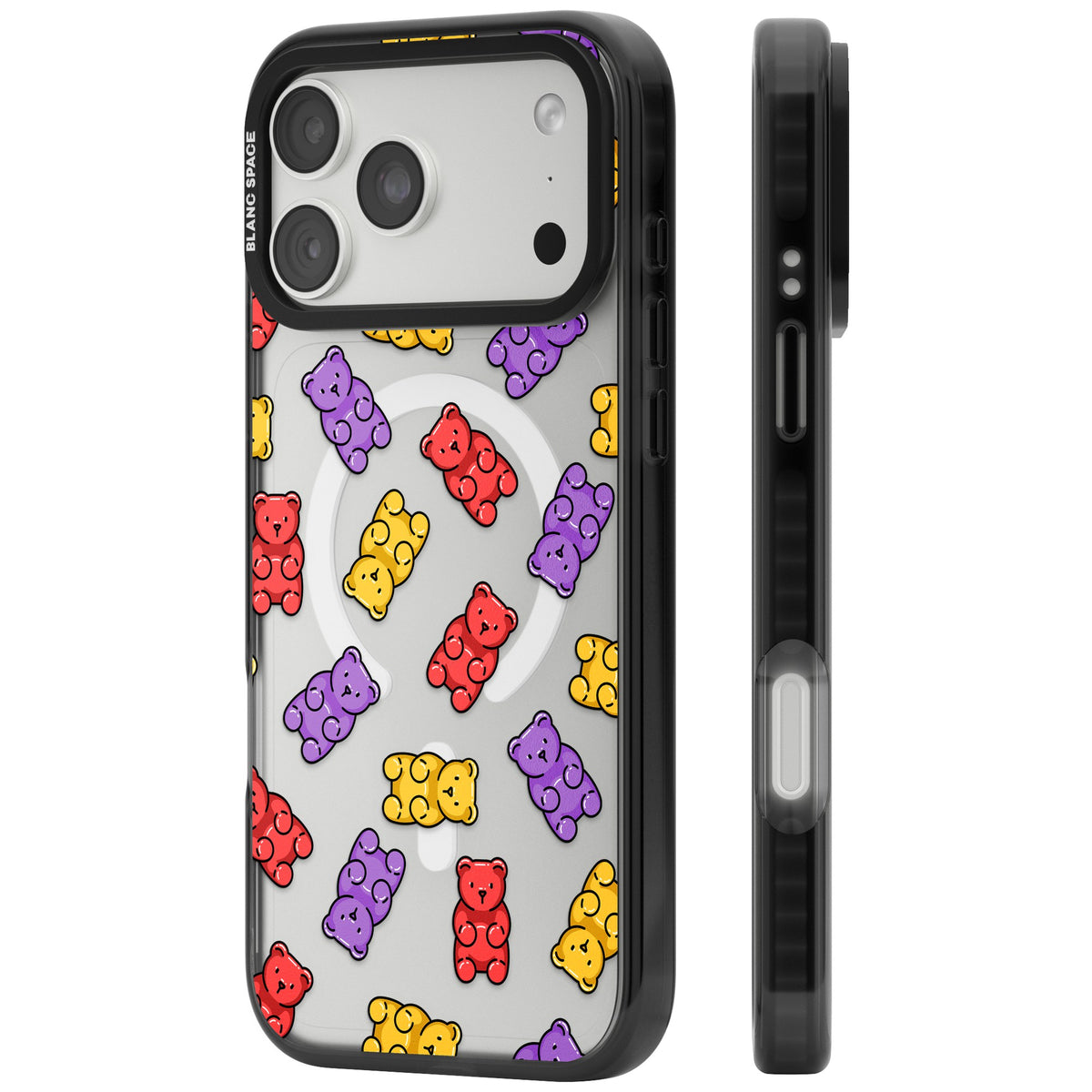 Gummy Bear Pattern iPhone 18 Pro Max Impact Pro Black Phone Case side