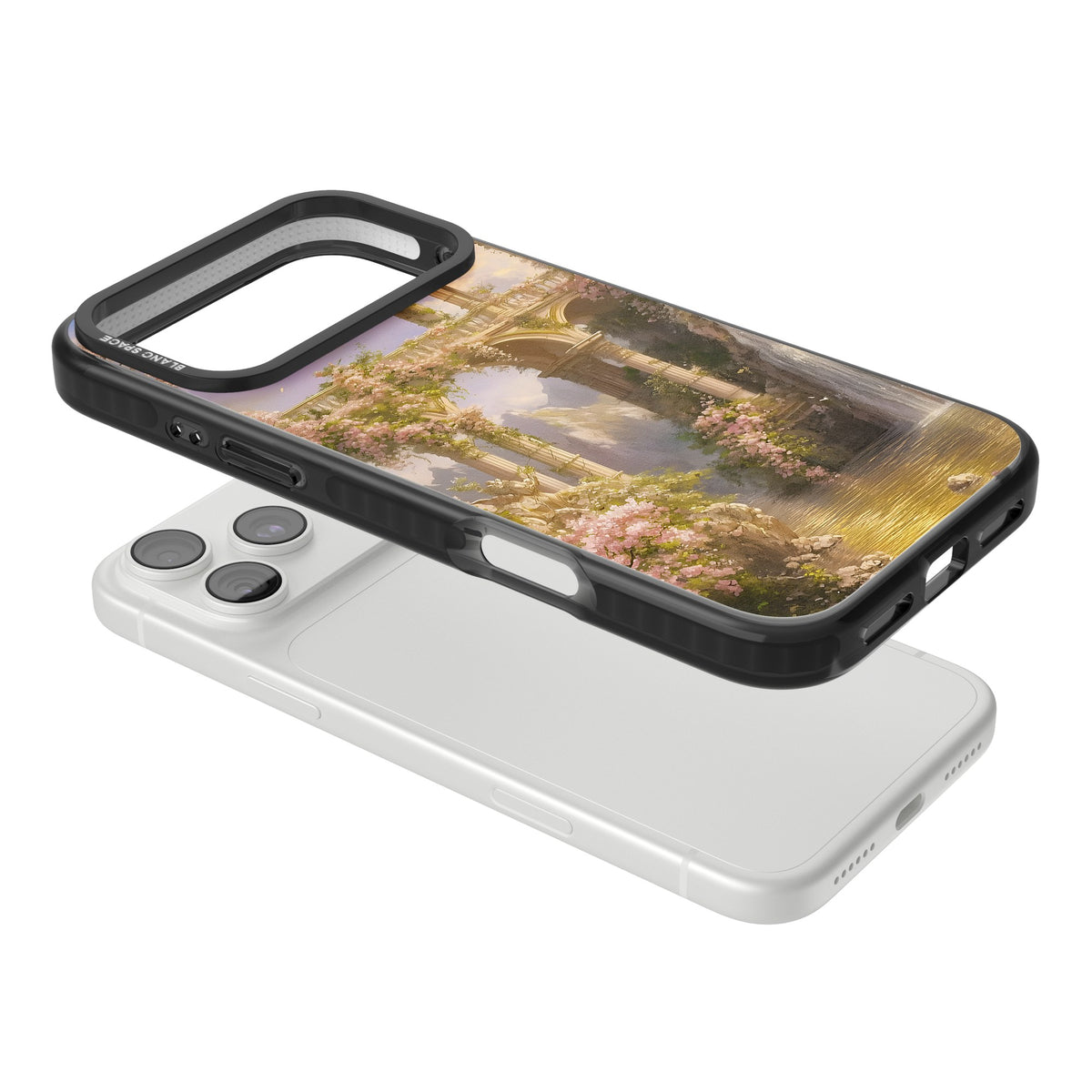 Castle River iPhone 18 Pro Max Impact Pro Black Phone Case angled