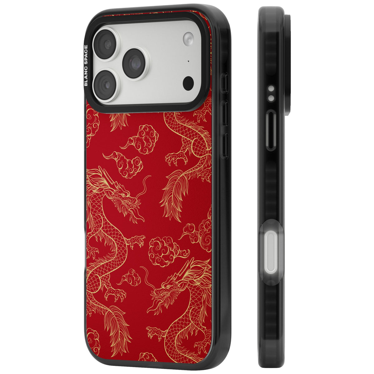 Crimson Dynasty iPhone 18 Pro Max Impact Pro Black Phone Case side