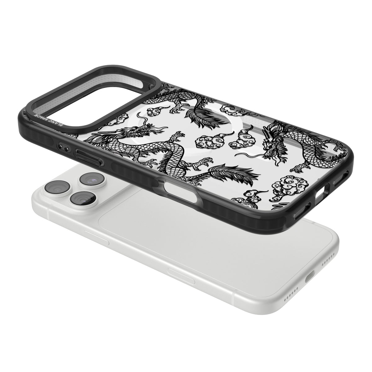 Black Dragons iPhone 18 Pro Max Impact Pro Black Phone Case angled