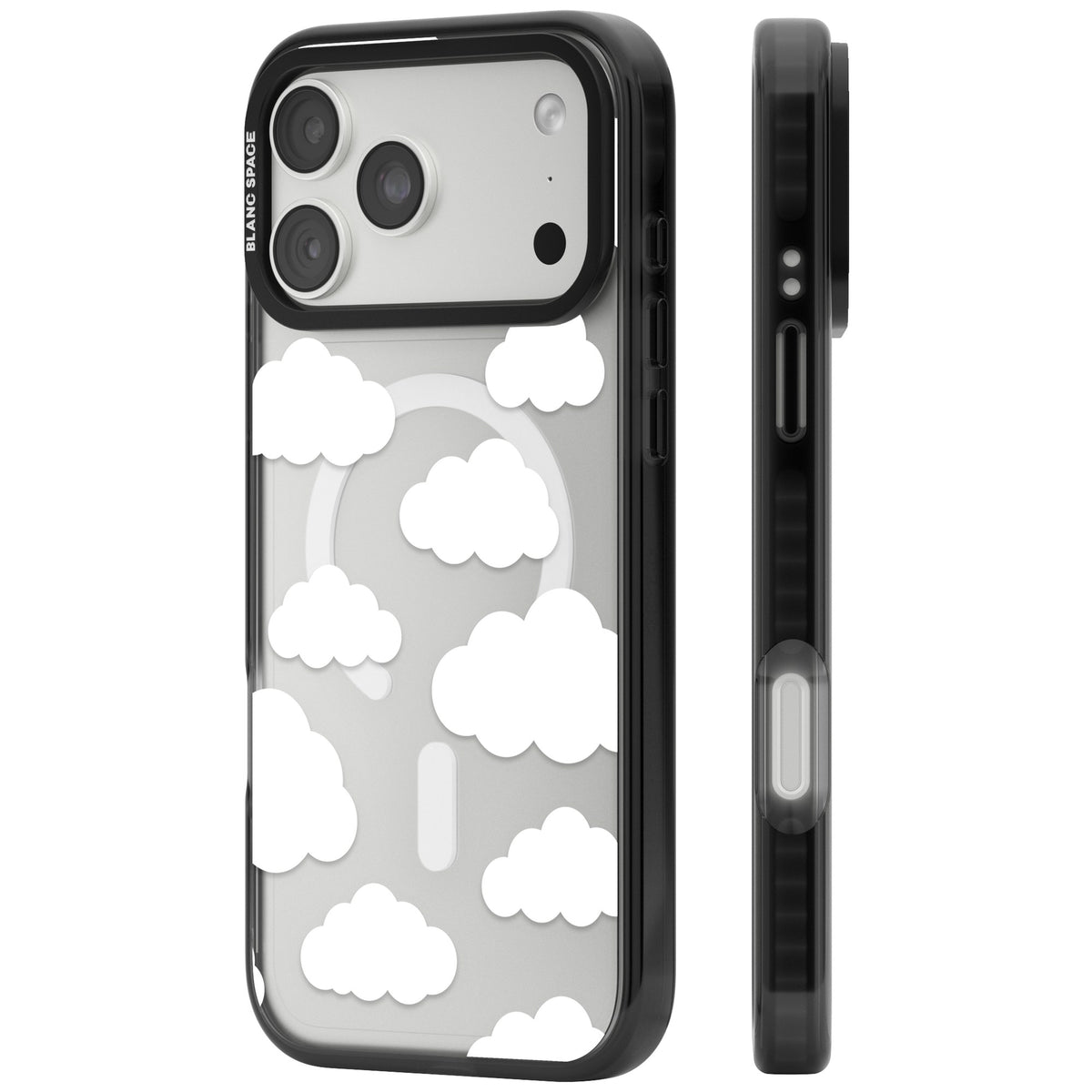 Cloud Pattern iPhone 18 Pro Max Impact Pro Black Phone Case side
