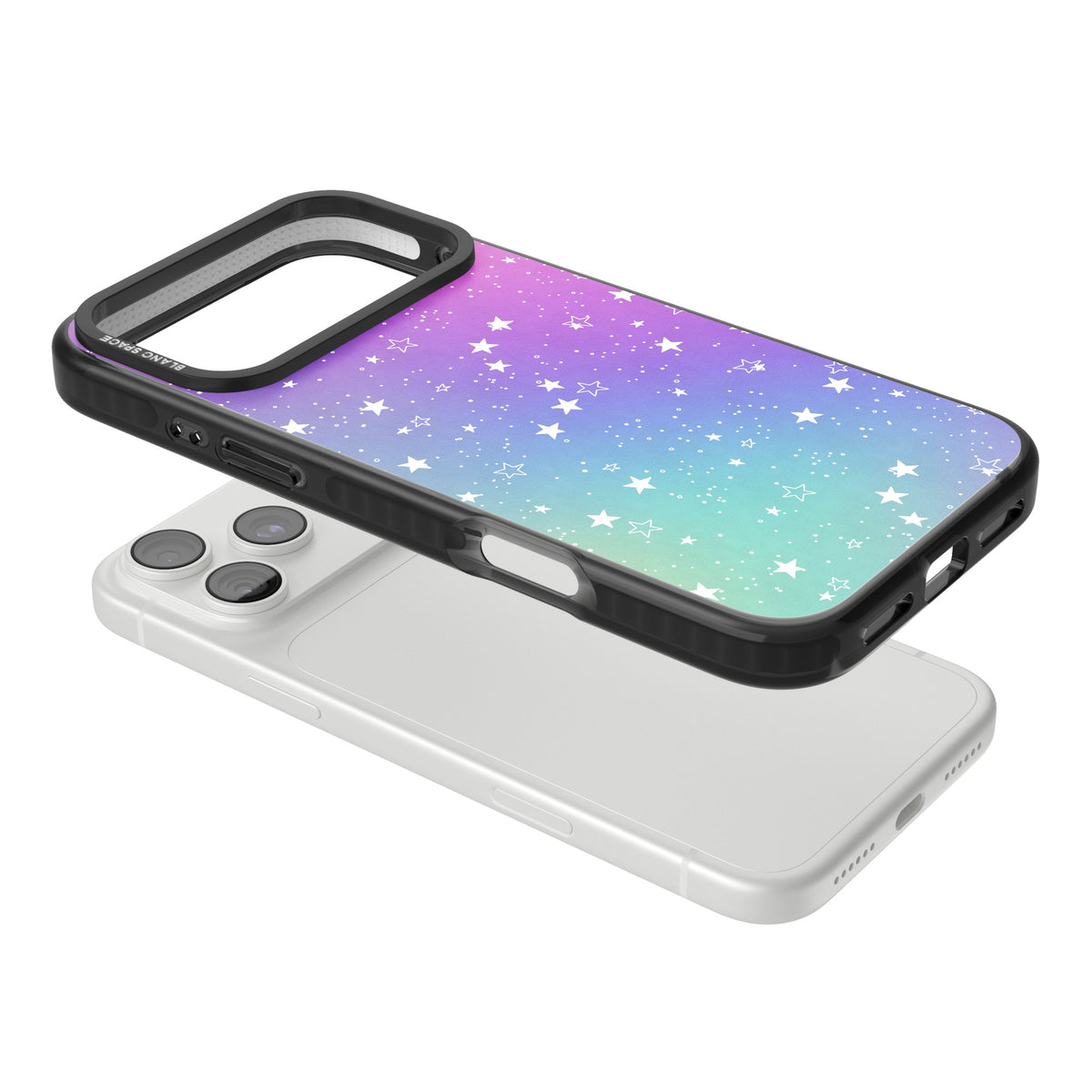 Pastel Starry Sky iPhone 18 Pro Max Impact Pro Black Phone Case angled