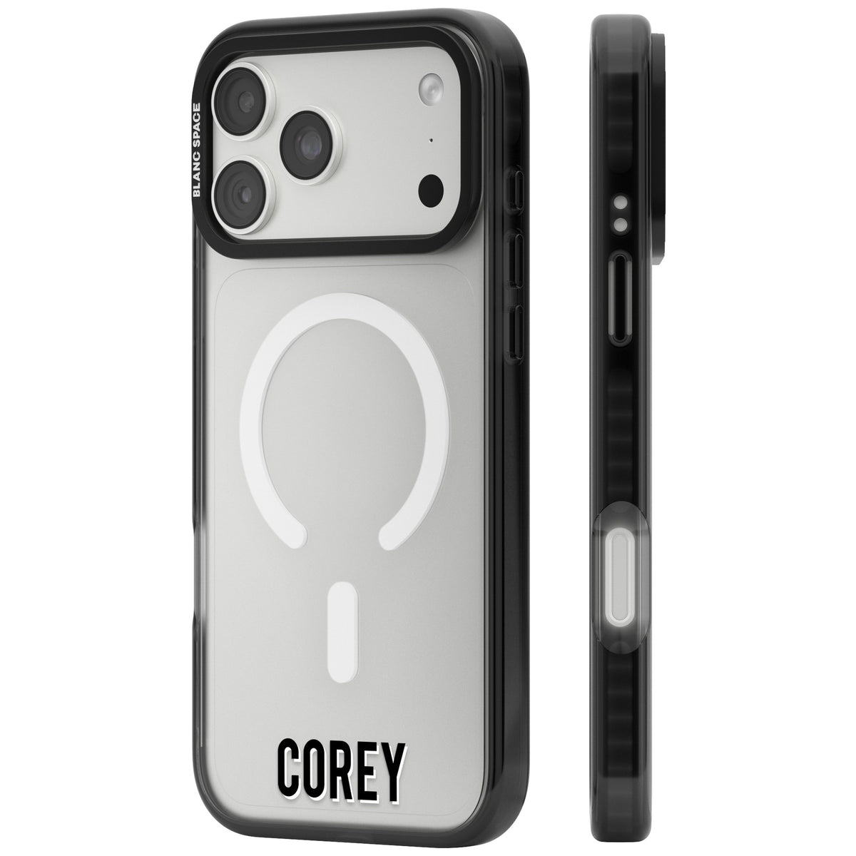 Personalised Name (Bottom) iPhone 18 Pro Max Impact Pro Black Phone Case side