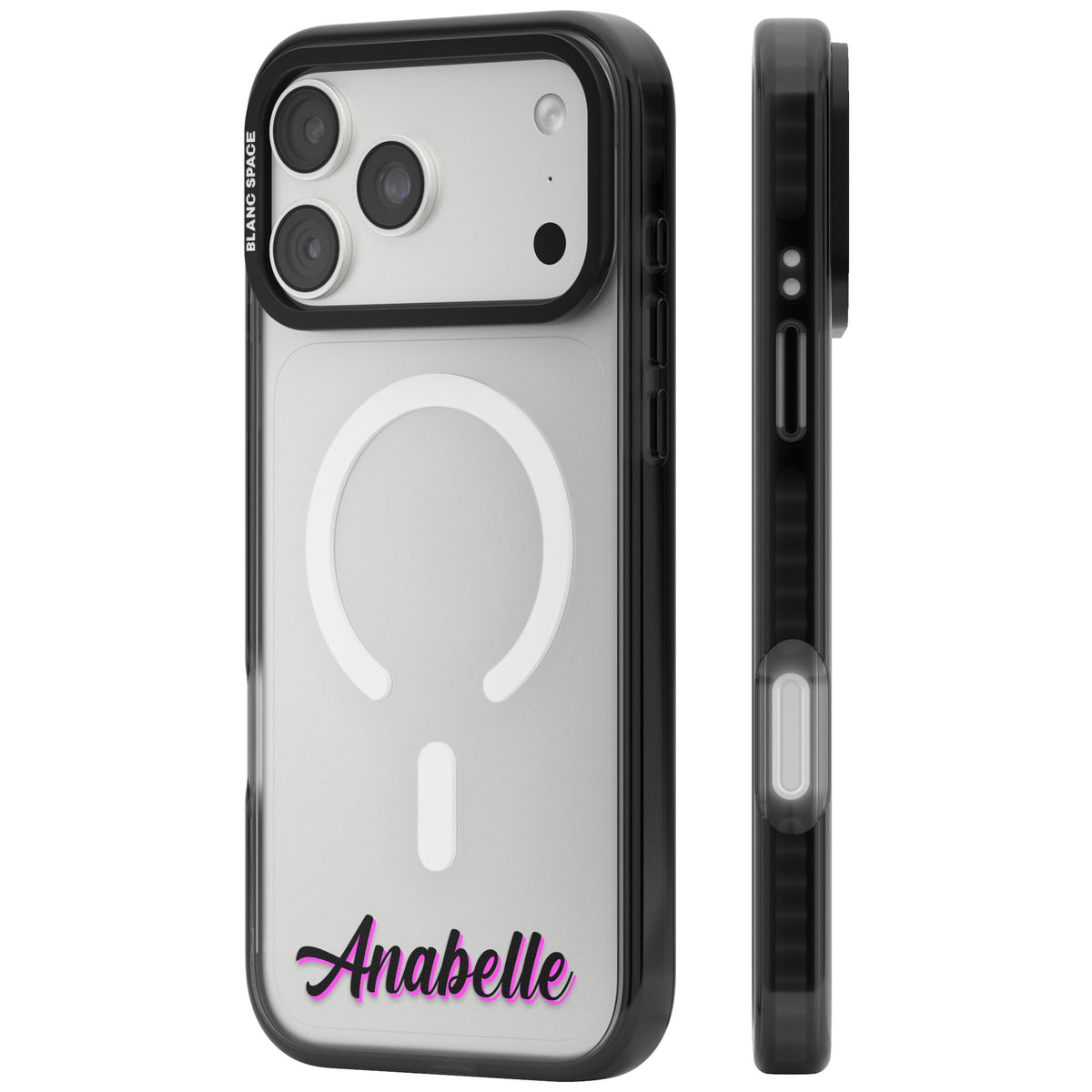 Personalised Cute Bottom Name iPhone 18 Pro Max Impact Pro Black Phone Case side