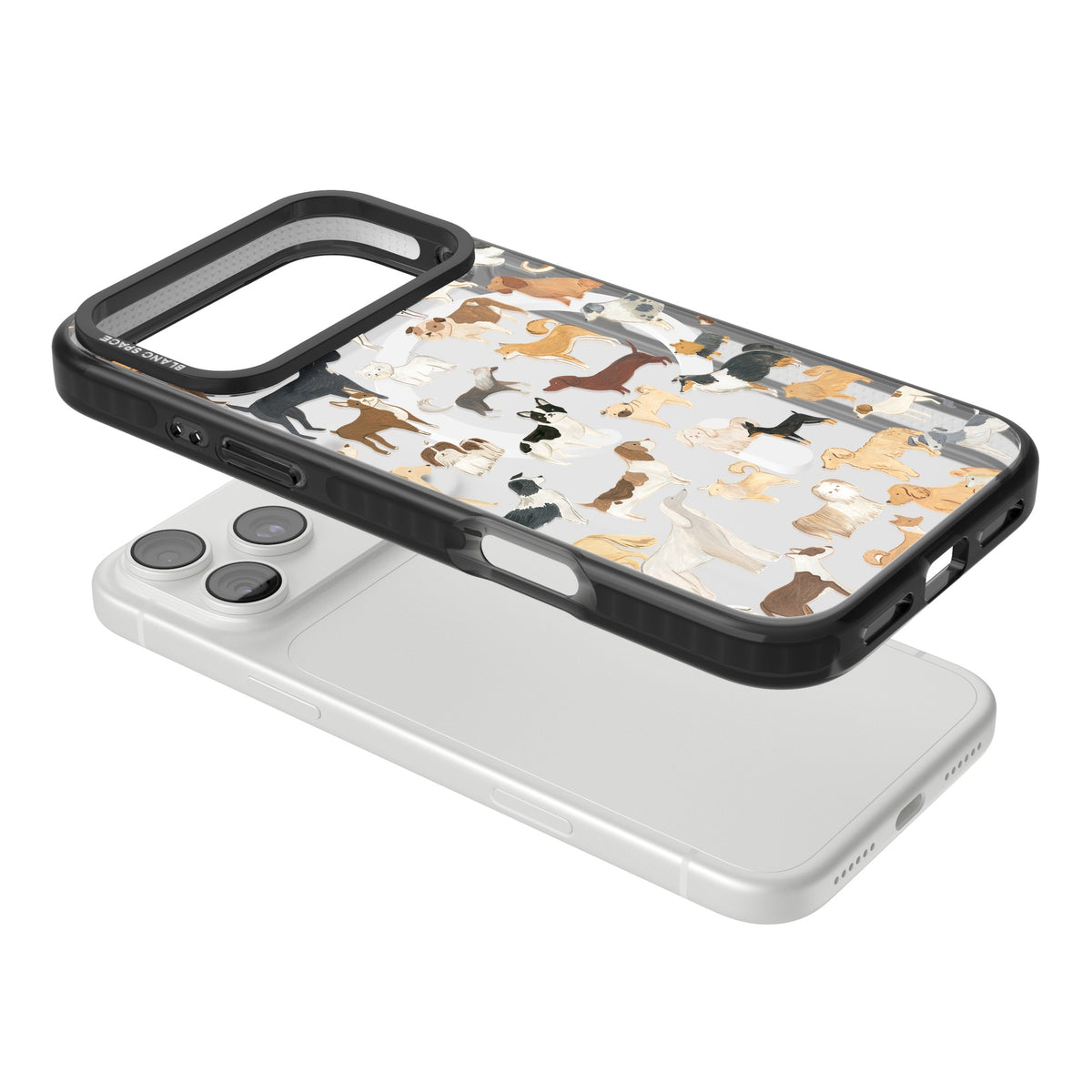 Hand Painted Dogs iPhone 18 Pro Max Impact Pro Black Phone Case angled