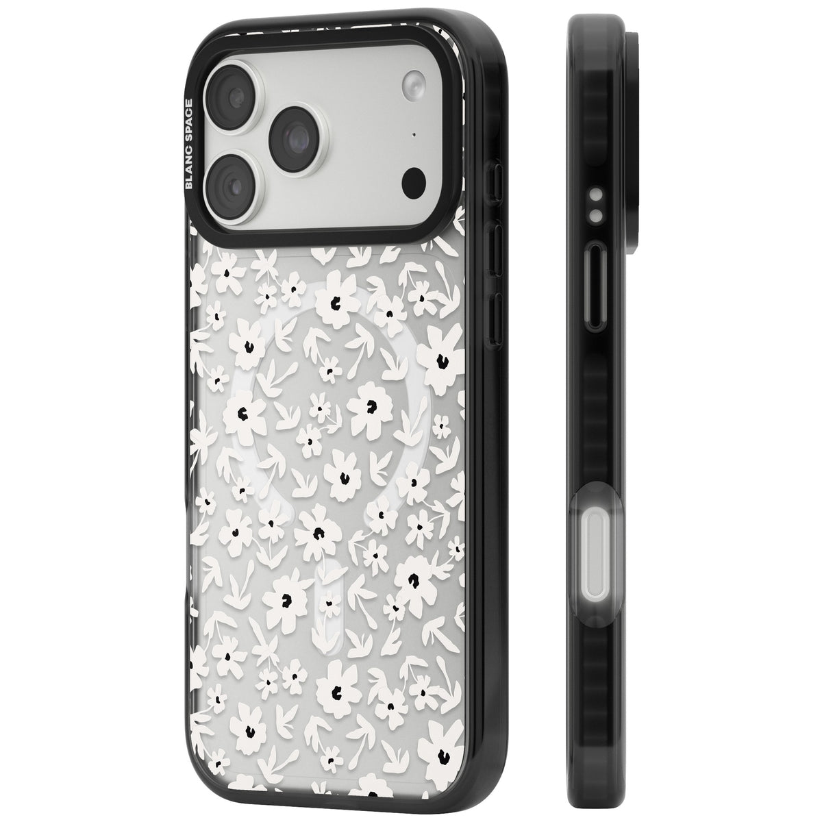 Snow Petals iPhone 18 Pro Max Impact Pro Black Phone Case side