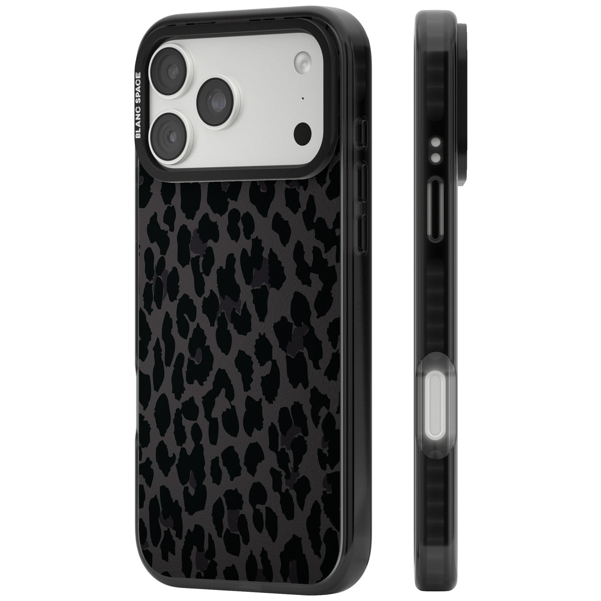 Dark Leopard Print iPhone 18 Pro Max Impact Pro Black Phone Case side