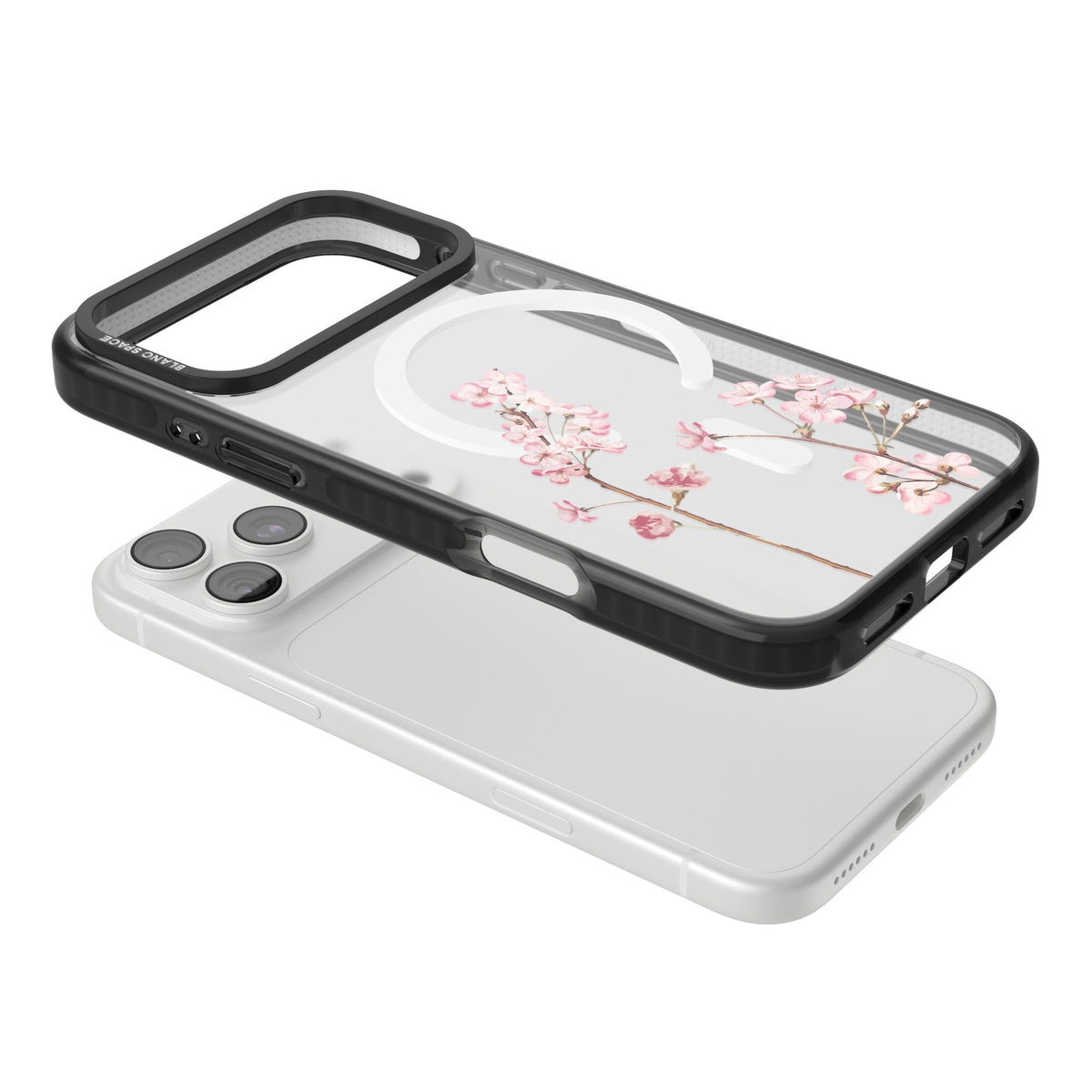 Blossom Flower iPhone 18 Pro Max Impact Pro Black Phone Case angled