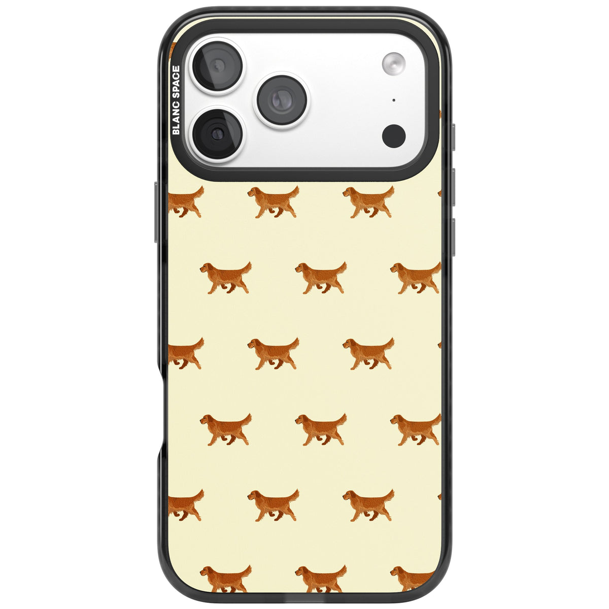 Golden Retriever Dog Pattern iPhone 18 Pro Max Impact Pro Black Phone Case front