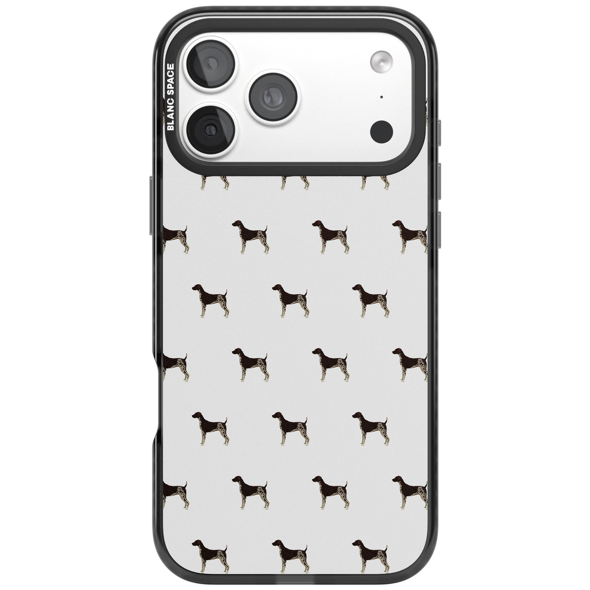 German Shorthaired Pointer Pattern iPhone 18 Pro Max Impact Pro Black Phone Case front