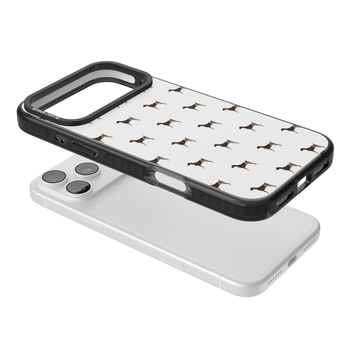 German Shorthaired Pointer Pattern iPhone 18 Pro Max Impact Pro Black Phone Case angled