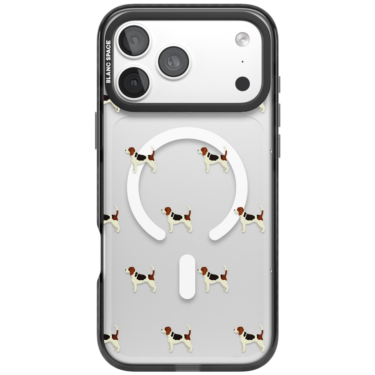 Beagle Dog Pattern iPhone 18 Pro Max Impact Pro Black Phone Case front