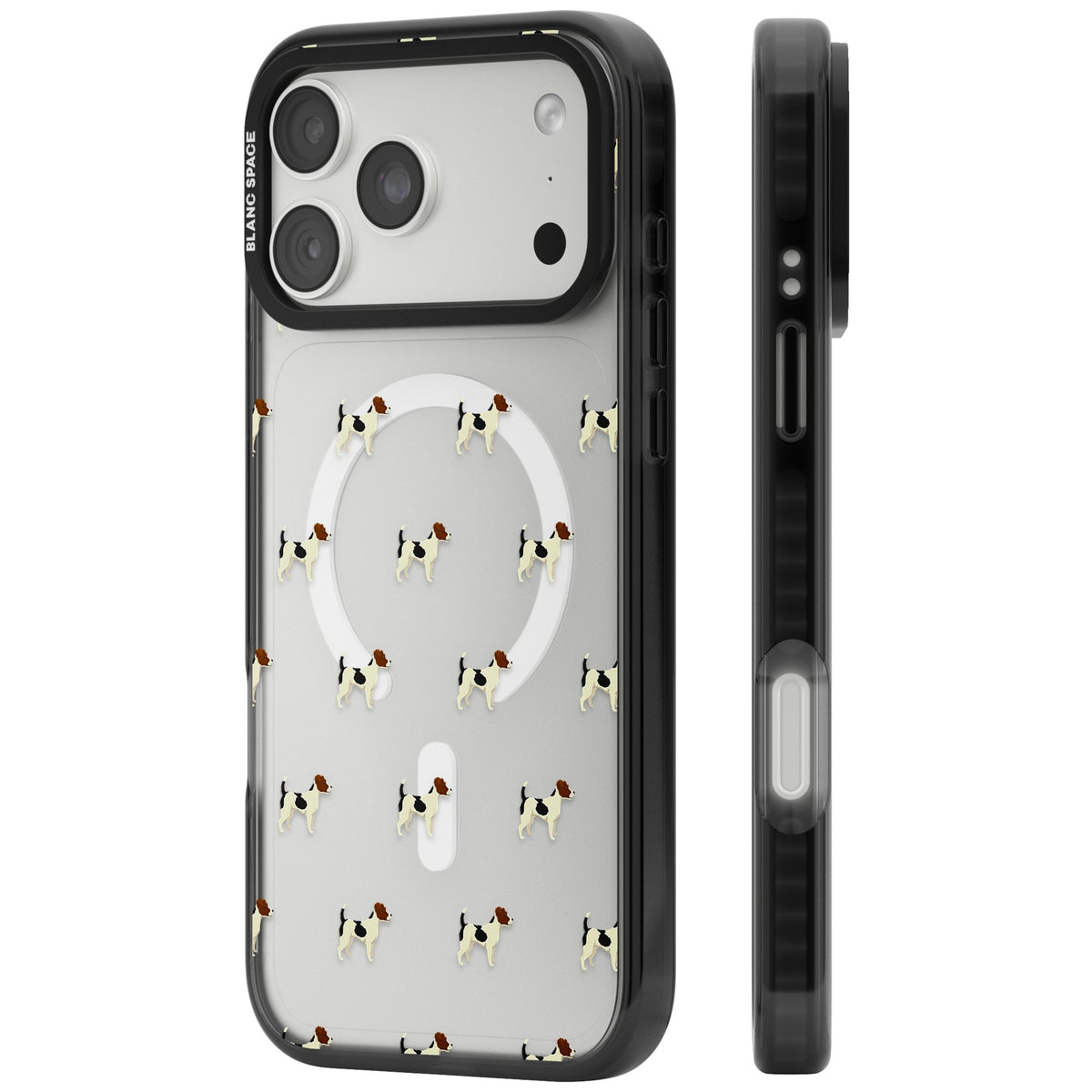 Jack Russell Terrier Pattern iPhone 18 Pro Max Impact Pro Black Phone Case side