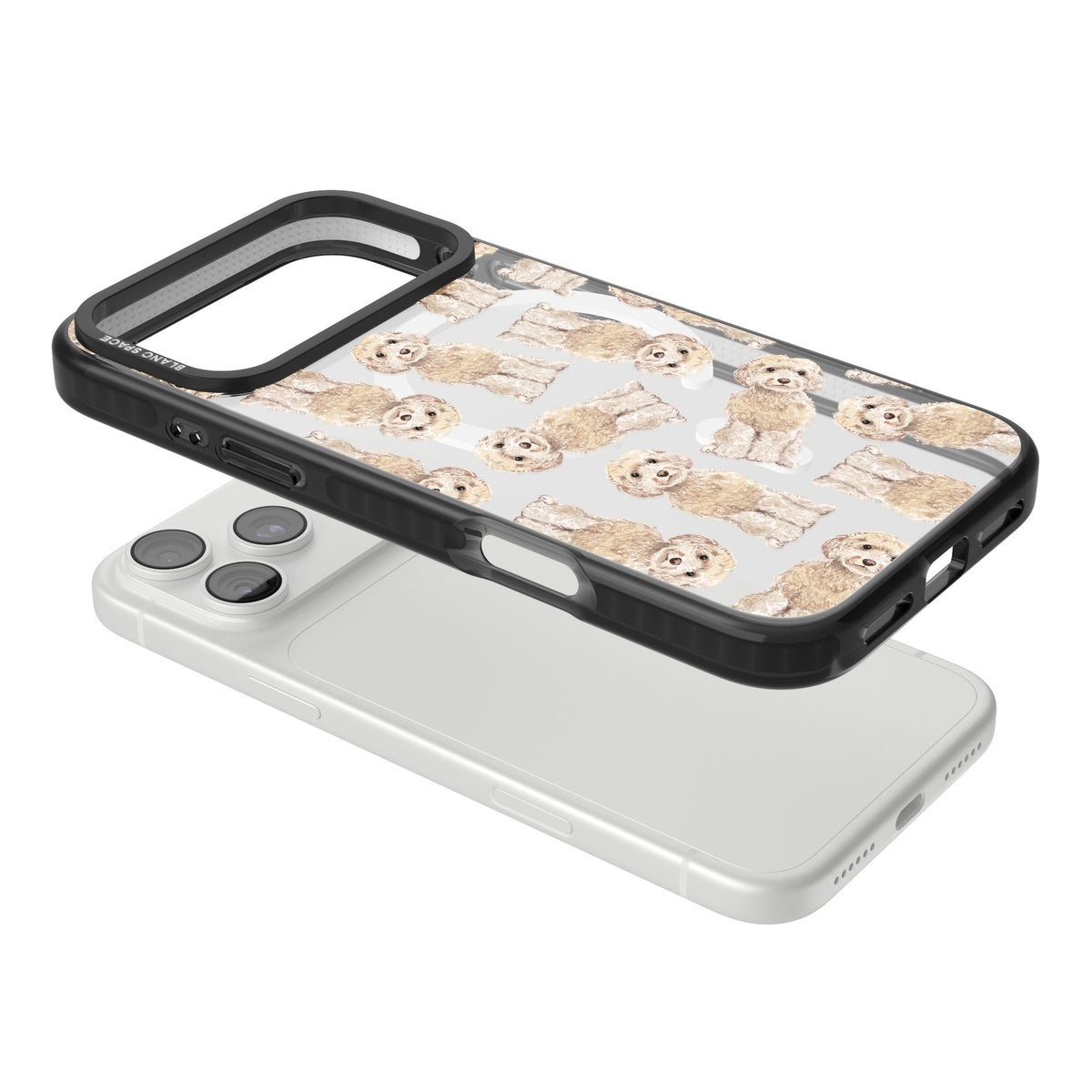 Cockapoo Patterned iPhone 18 Pro Max Impact Pro Black Phone Case angled