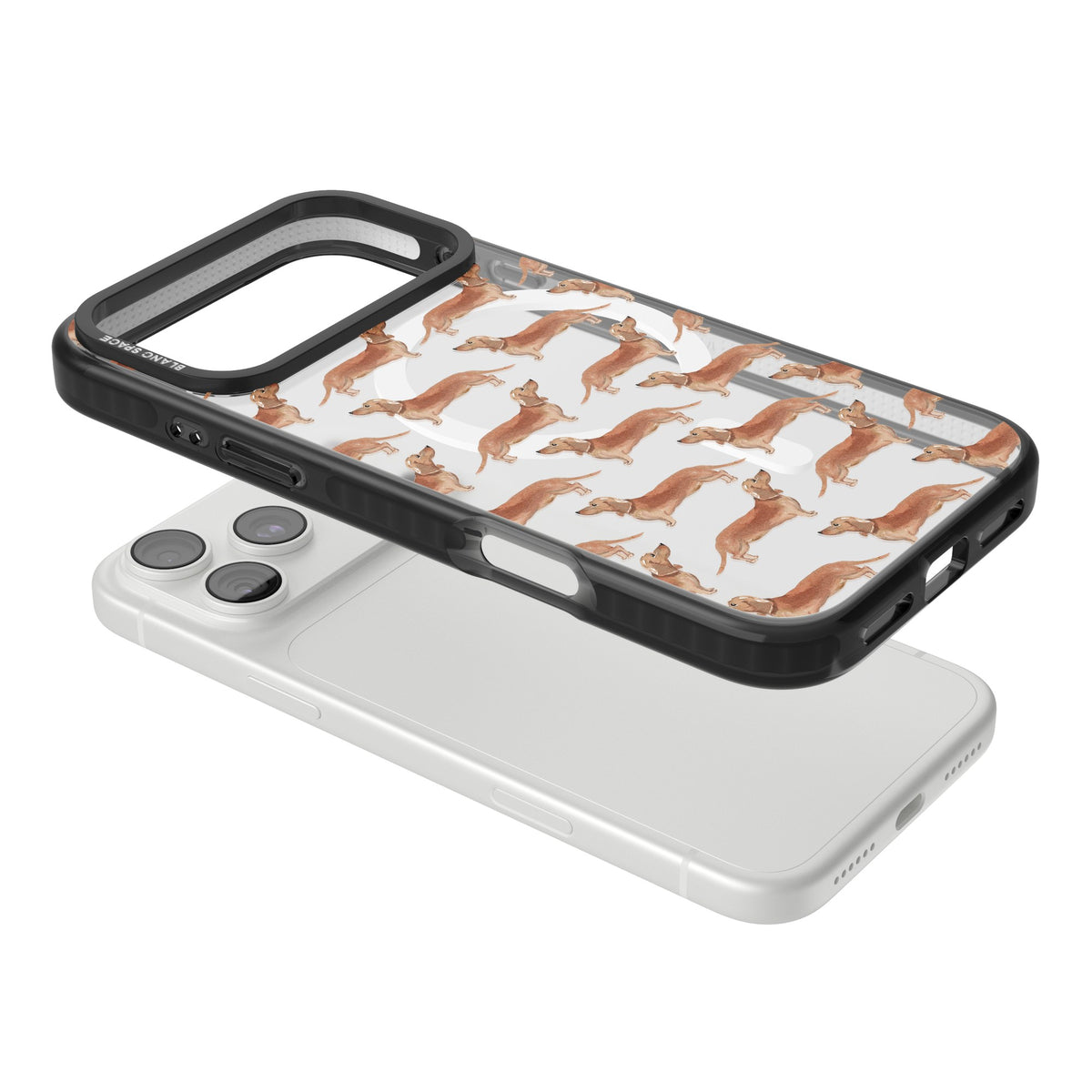 Dachshund Watercolor Dog Pattern iPhone 18 Pro Max Impact Pro Black Phone Case angled