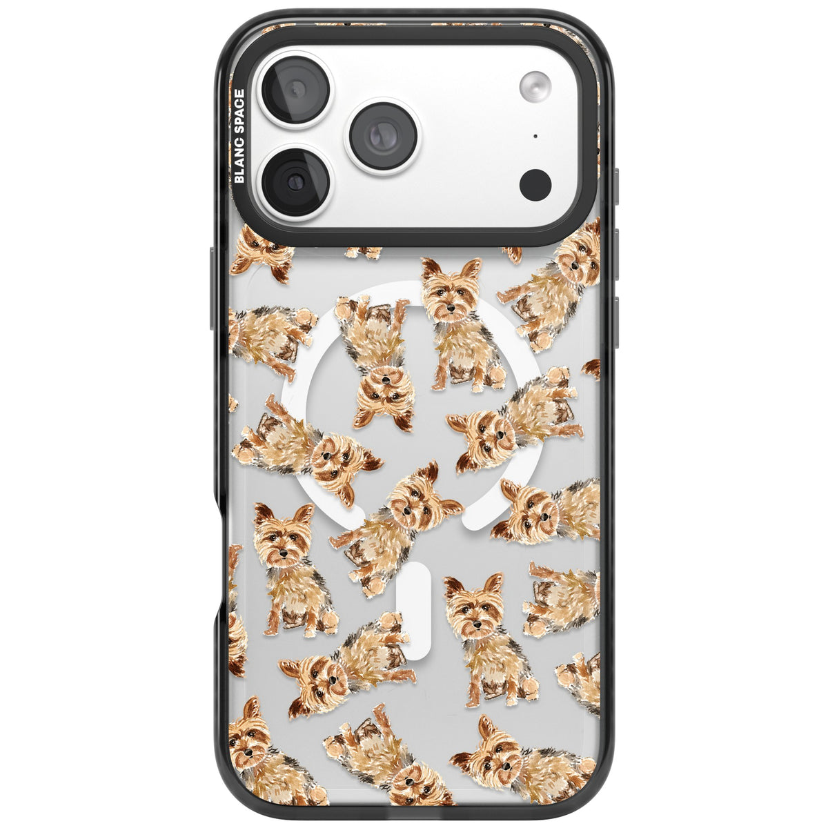 Yorkshire Terrier Dog Pattern iPhone 18 Pro Max Impact Pro Black Phone Case front