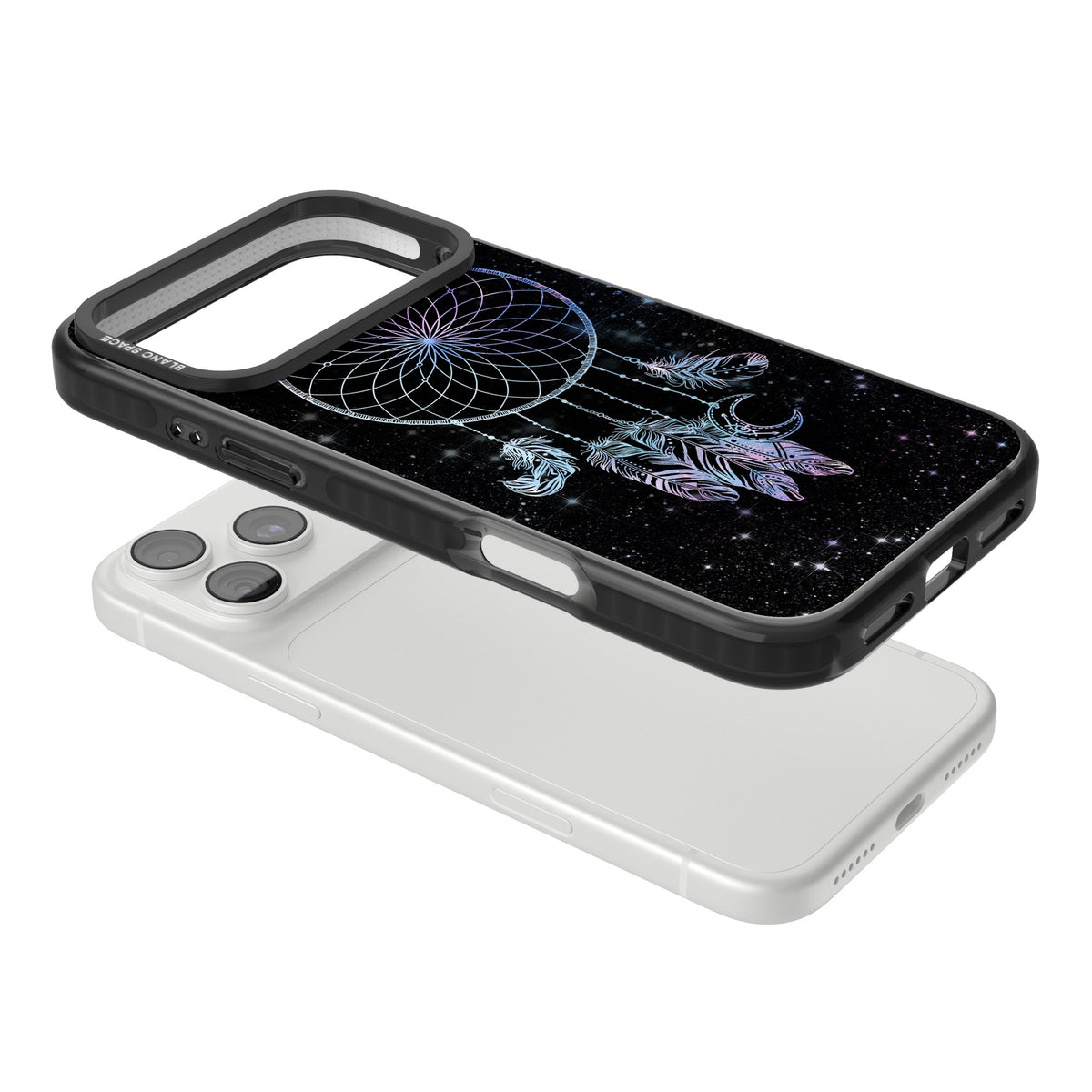 Dreamcatcher Galaxy iPhone 18 Pro Max Impact Pro Black Phone Case angled