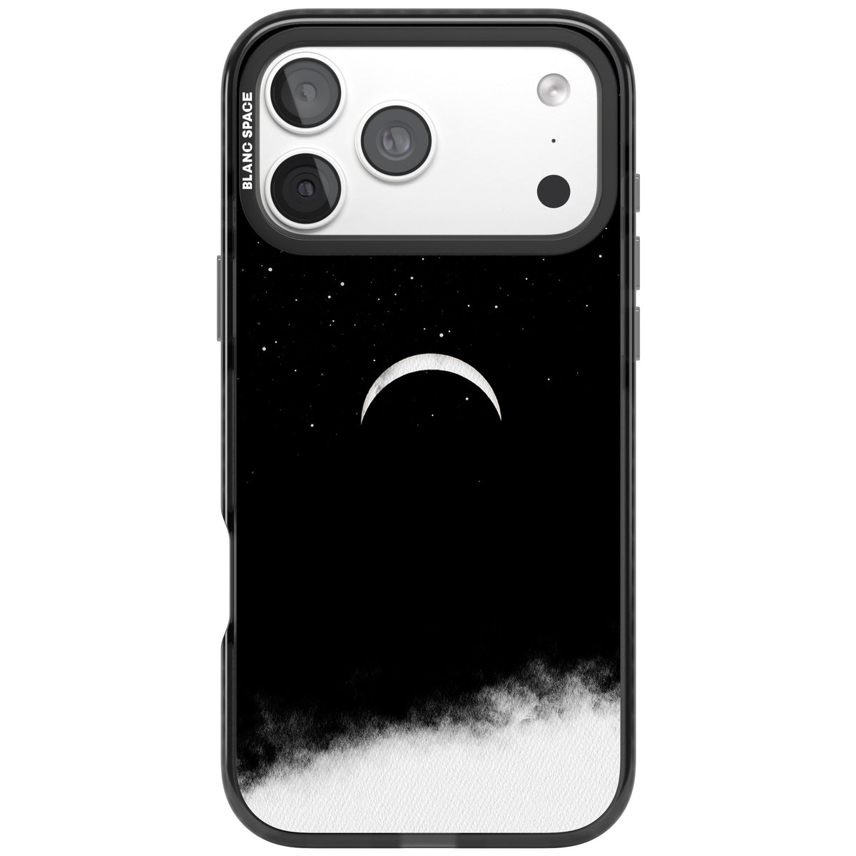 Crescent Moon Night Sky iPhone 18 Pro Max Impact Pro Black Phone Case front