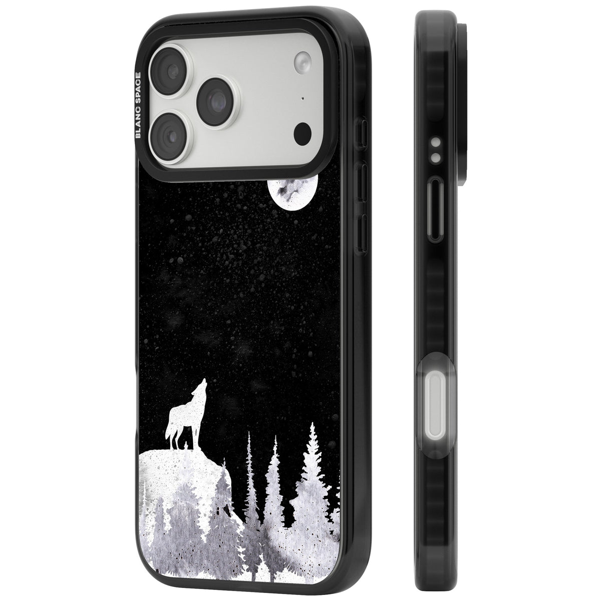 Lunar Howl iPhone 18 Pro Max Impact Pro Black Phone Case side