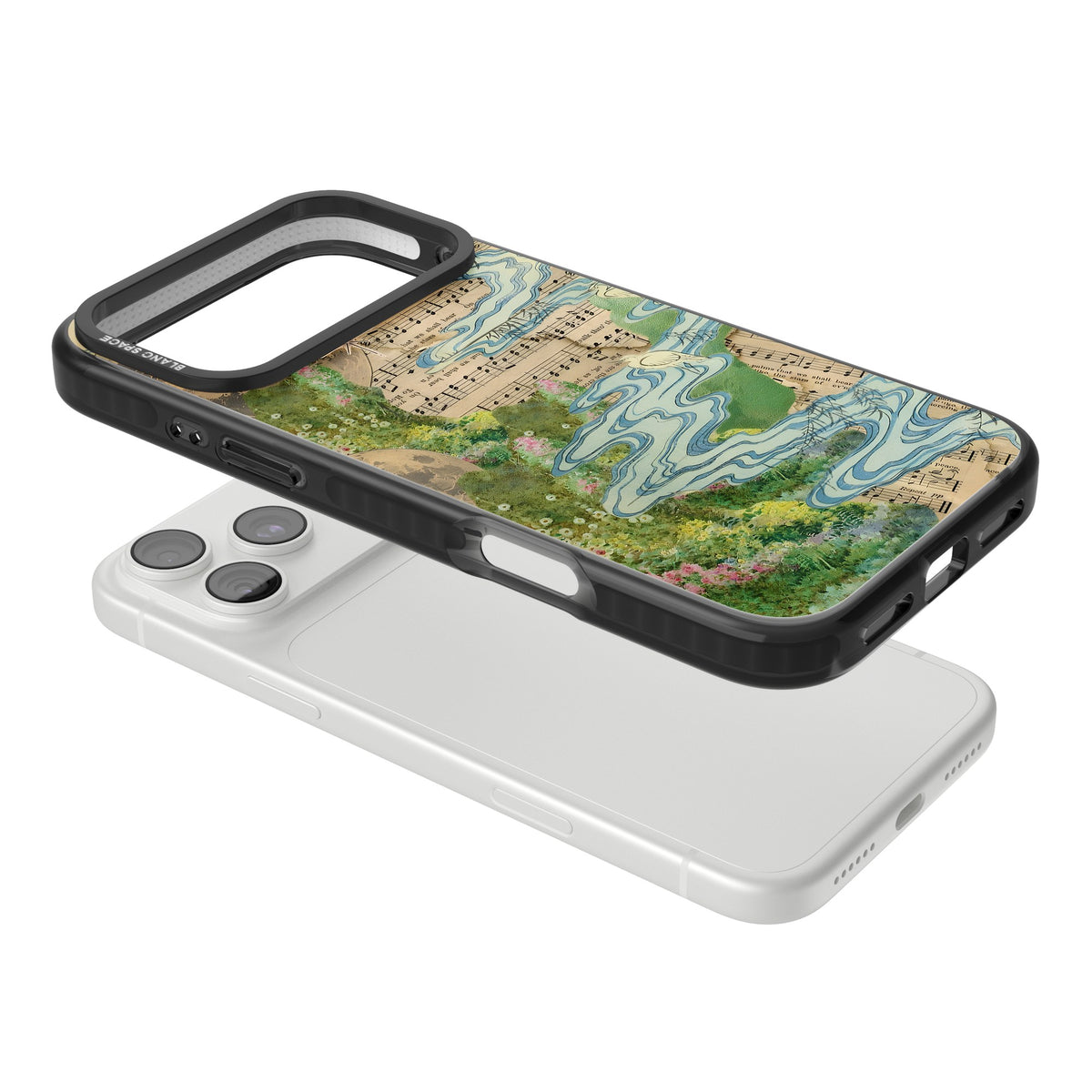 Musical River iPhone 18 Pro Max Impact Pro Black Phone Case angled