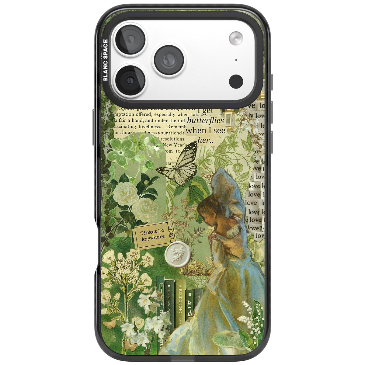 Vintage Green Fairy iPhone 18 Pro Max Impact Pro Black Phone Case front