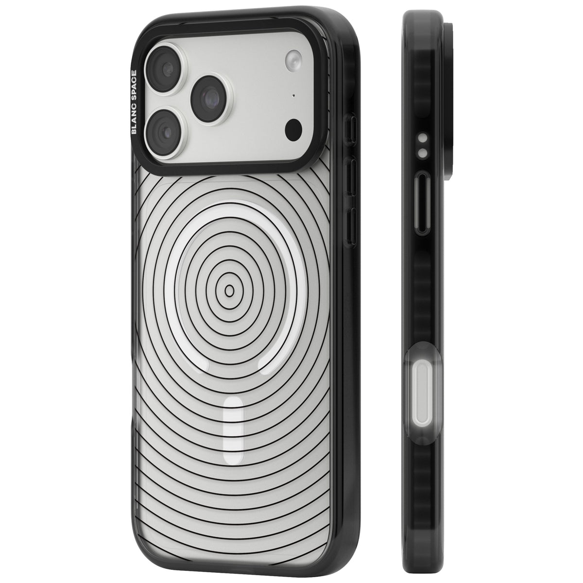 Concentric Lines: Monochrome Vibes iPhone 18 Pro Max Impact Pro Black Phone Case side