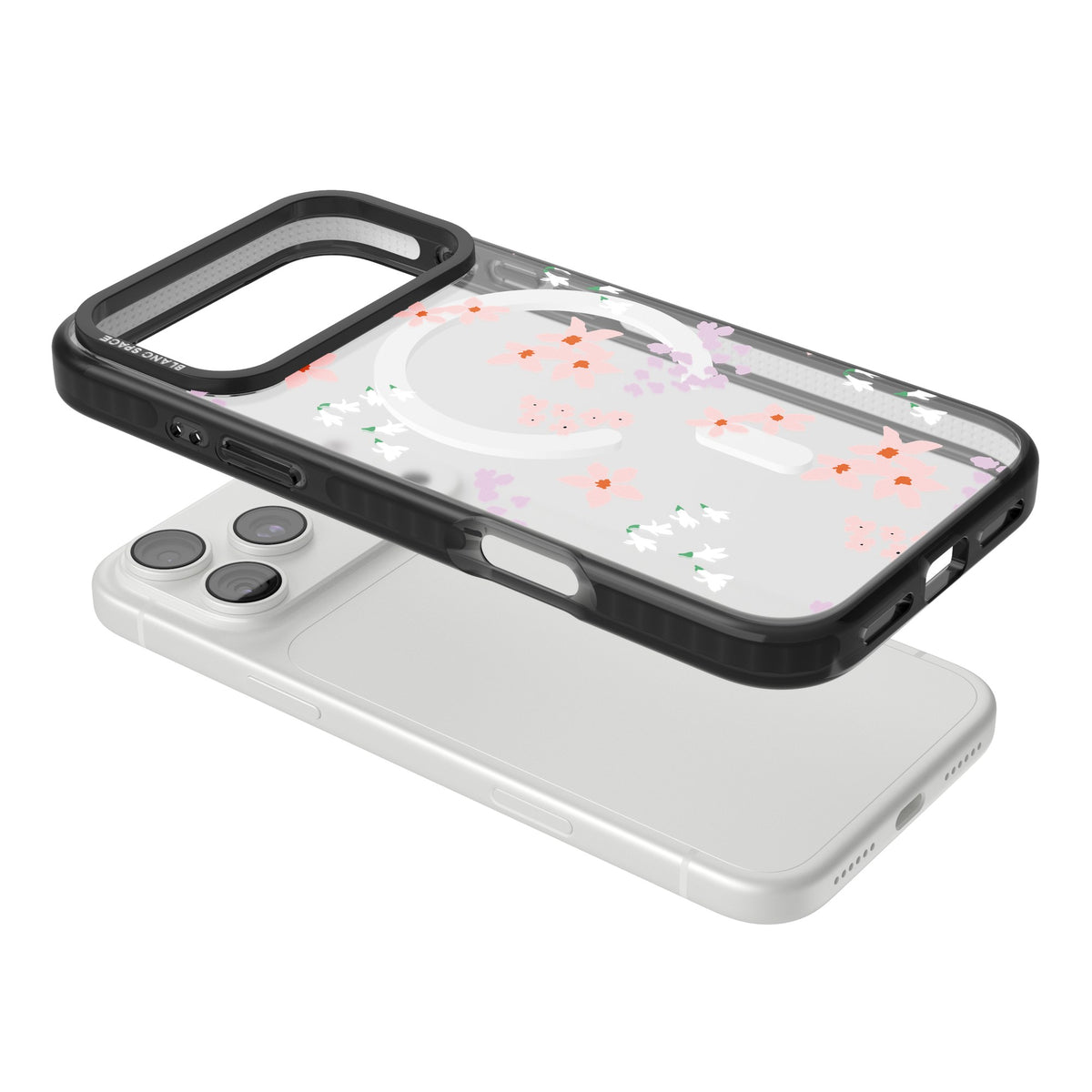 Rose & Violet Flower Mix iPhone 18 Pro Max Impact Pro Black Phone Case angled