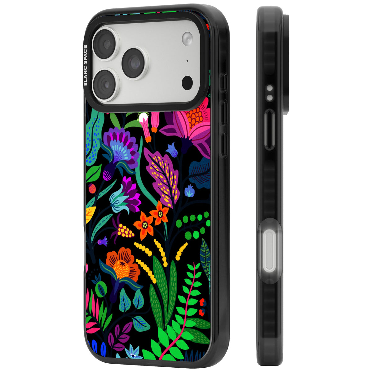 Floral Vibe (Black) iPhone 18 Pro Max Impact Pro Black Phone Case side