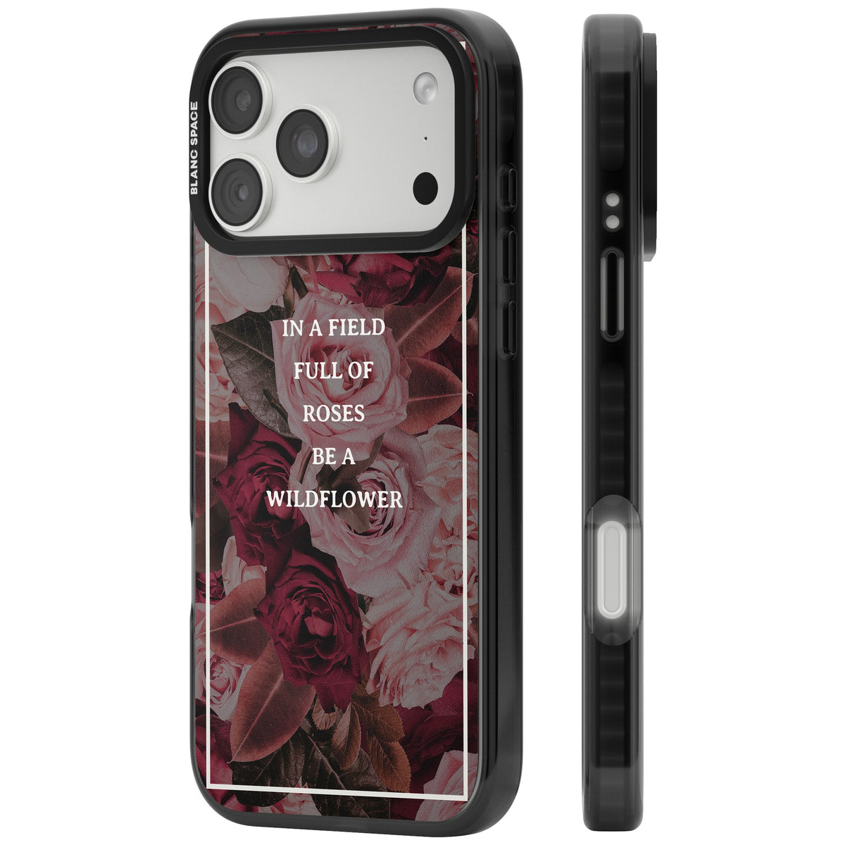 Wildflower Floral Quote iPhone 18 Pro Max Impact Pro Black Phone Case side