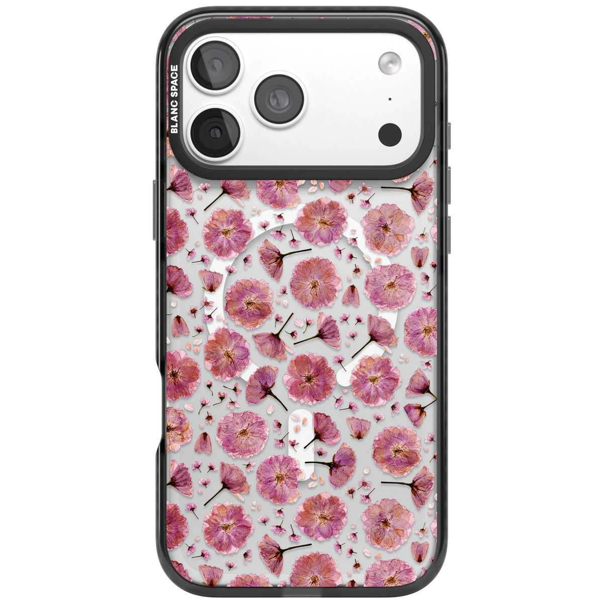 Pink Florals & Blossom iPhone 18 Pro Max Impact Pro Black Phone Case front
