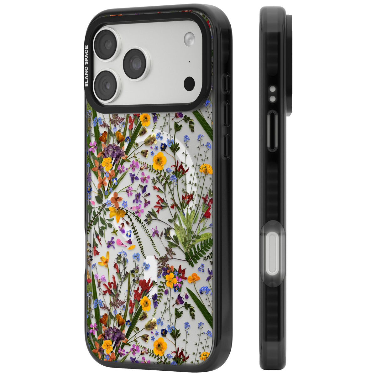 Wildflowers & Leaves iPhone 18 Pro Max Impact Pro Black Phone Case side