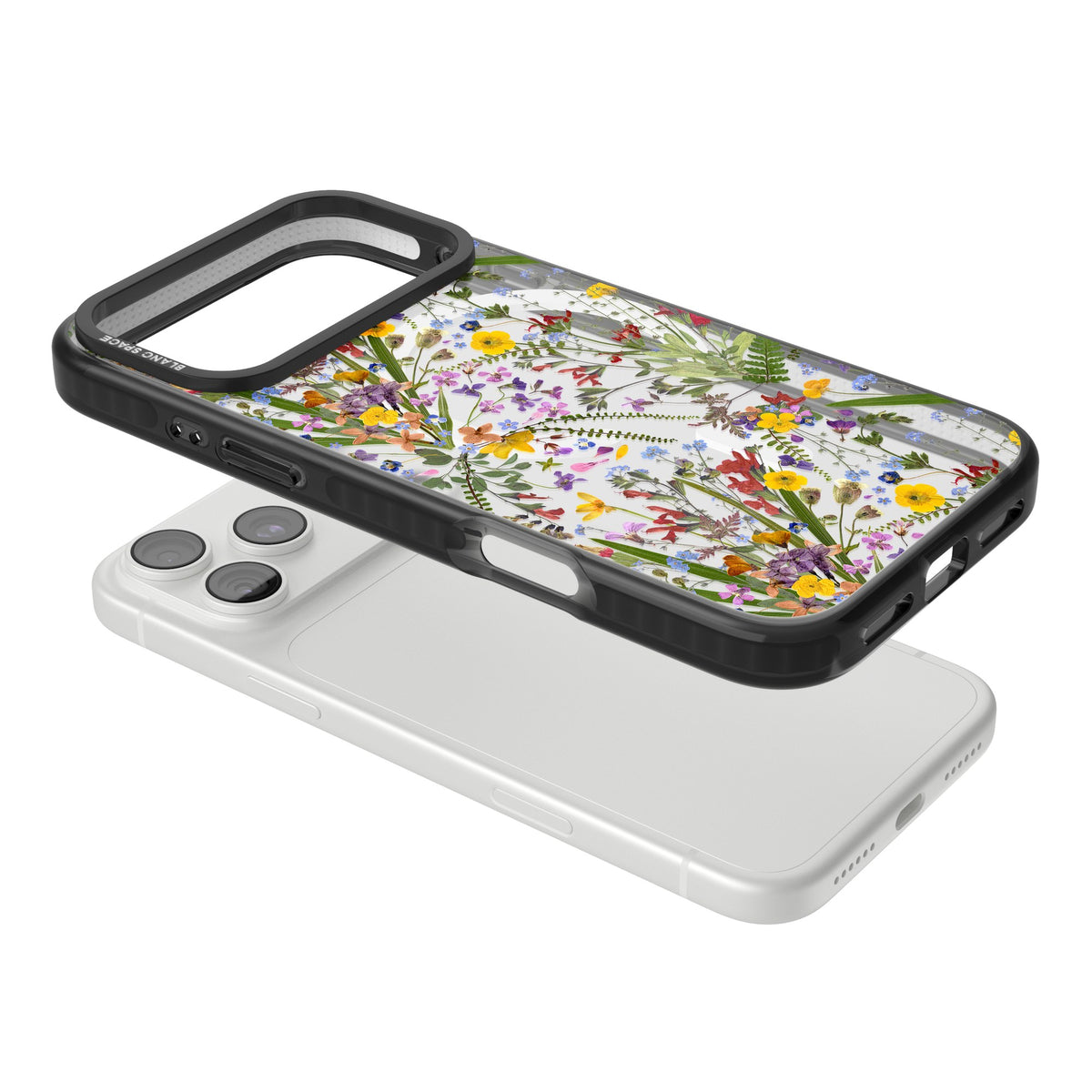 Wildflowers & Leaves iPhone 18 Pro Max Impact Pro Black Phone Case angled